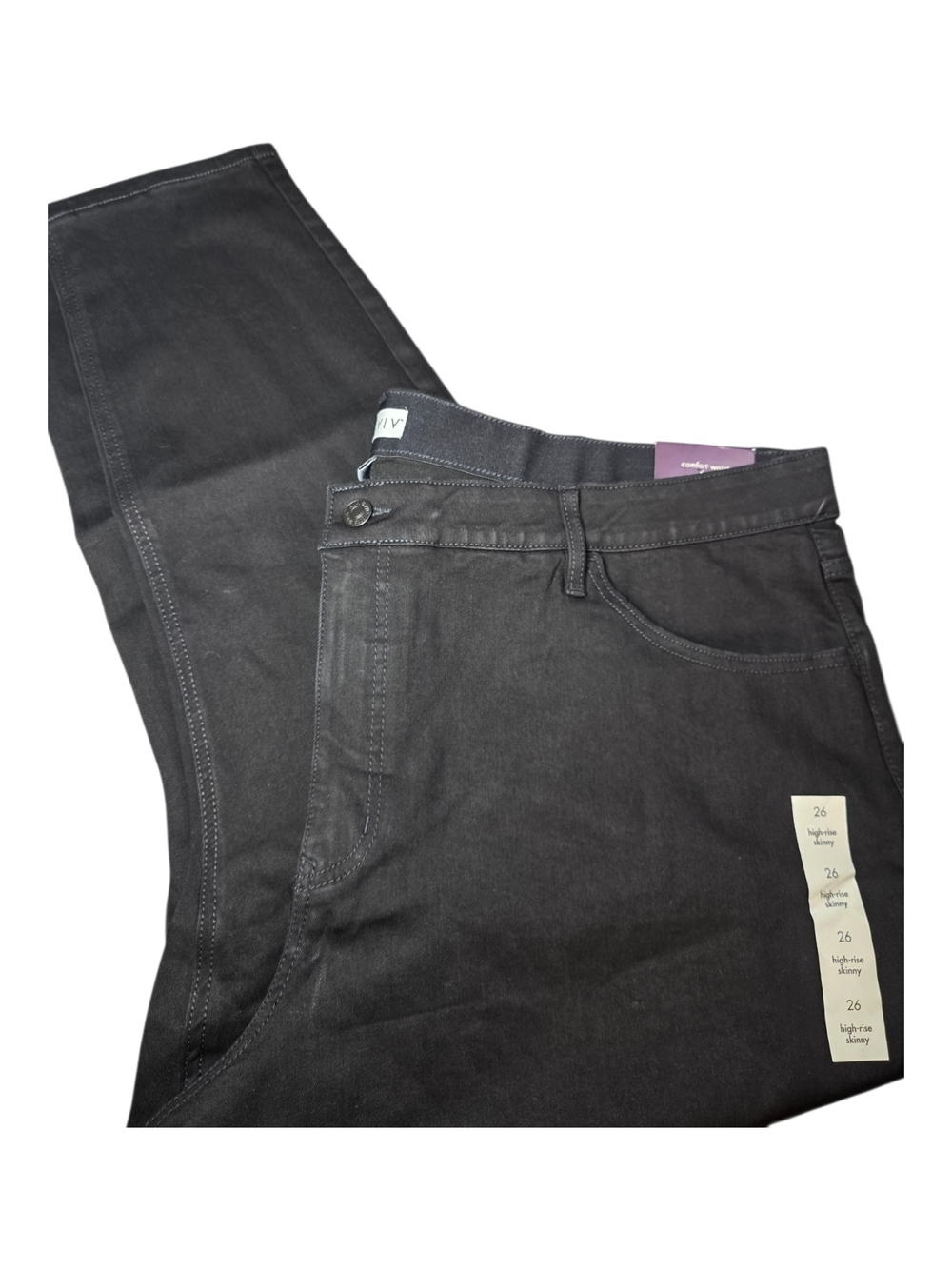 NWT Ava & Viv Black High Rise Skinny Jeans Plus Size 26 Comfort Stretch Denim